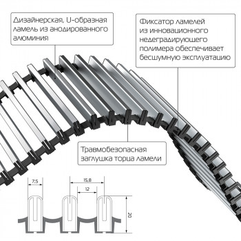 Обогреватели Royal Thermo Конвектор внутрипольный Royal Thermo ATRIUM-110/250/800-DG-U-LB - фото 4